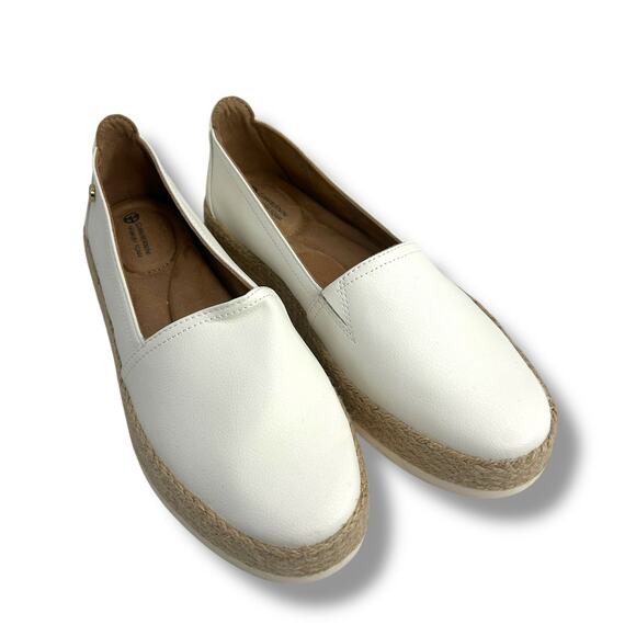 Giani Bernini Slip On Esapdrille Flats Size 8 White Loafers Boho Faux Leather - Picture 4 of 10